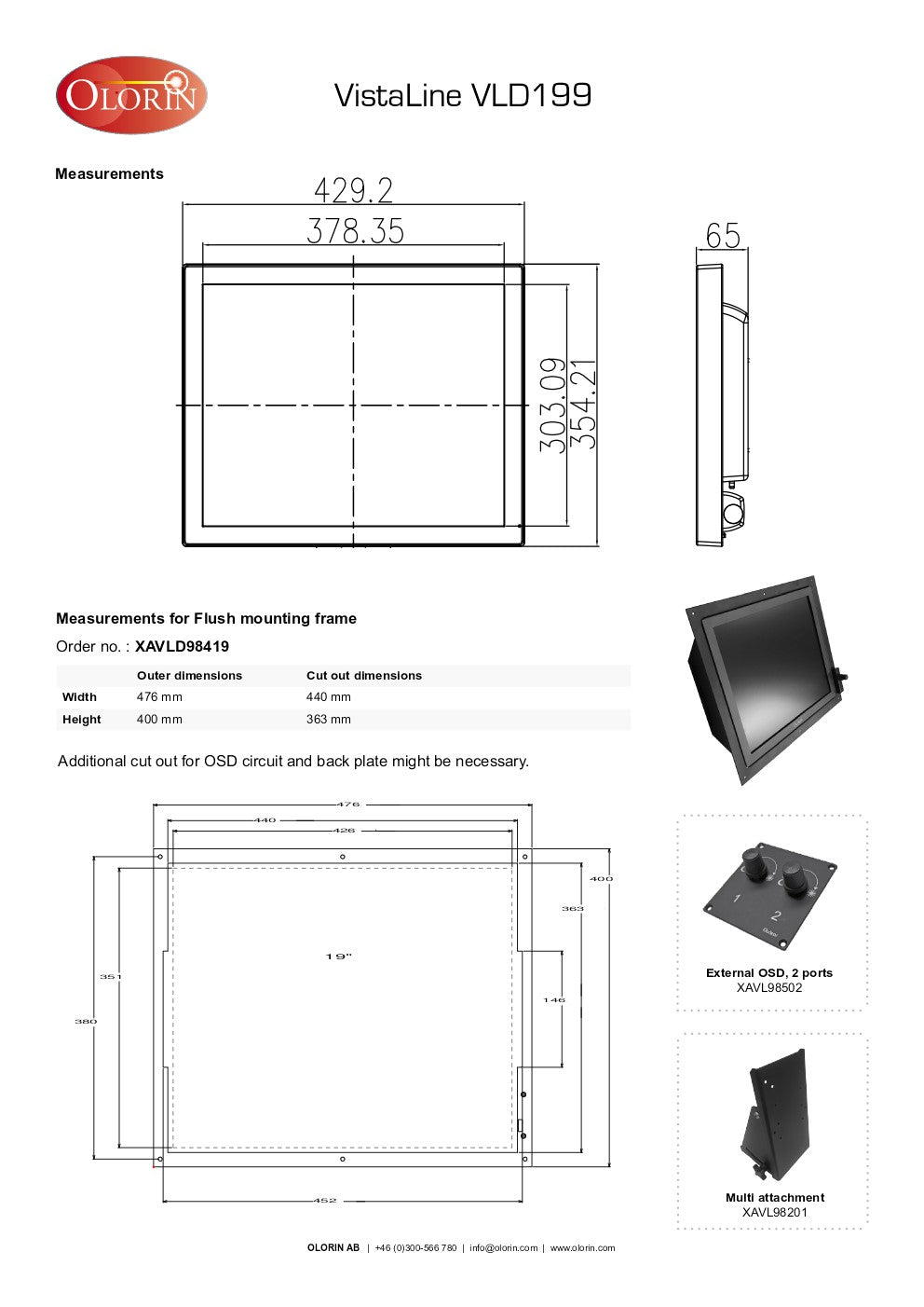 Olorin VLD19906D Marine Monitor