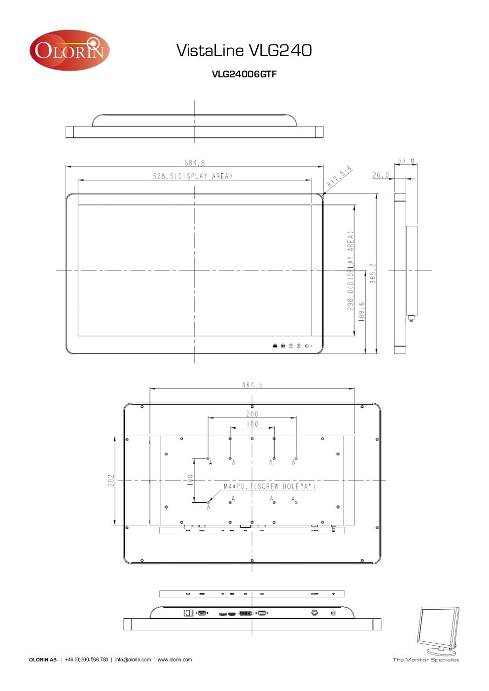 Olorin VLG24006DGTF Marine Monitor